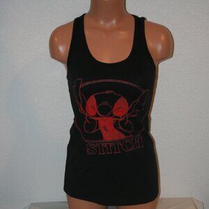 DISNEY Lilo & Stitch Smiling Big Tank Top Racerback Black XS Chest: 27" New